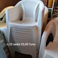 Sedie per esterno in plastica Bianche