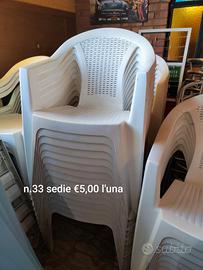 Sedie per esterno in plastica Bianche