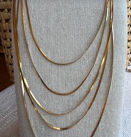 Collana multifilo color oro 