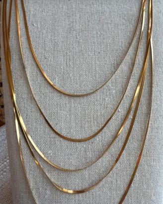 Collana multifilo color oro 