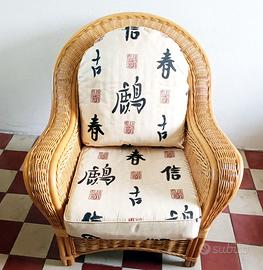 Poltrona in bambù e rattan
