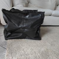 Pouf finta pelle nero 