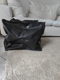 Pouf finta pelle nero 