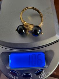 anello piu orecchini oro giallo 750 kf