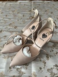 Decolleté scarpe con tacco nude 39