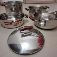 Set di 2 pentole e 3 accessori in acciaio Inox