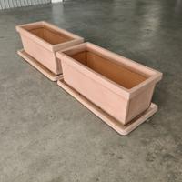 2 Vasi fioriere con sottovaso da fiori e piante