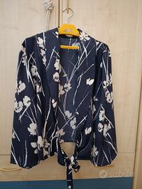 capispalla blusa donna blu e beige Zara basic