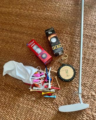 Starter Pack Golf: Putter +palline +tees +tag bag