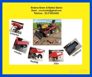 4X4 TRATTORE FRUTTETO  25HP DIESEL + 5 ATTREZZI