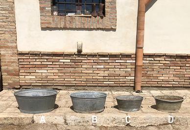 Antica vasca conca tino lavatoio in latta lamiera