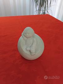 scultura vintage Marbell bambino seduto 