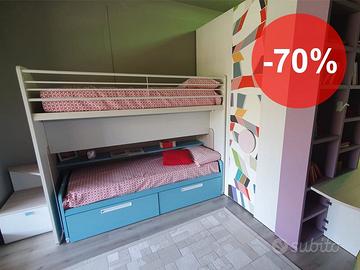 Cameretta bambini moderna Dielle letto a castello