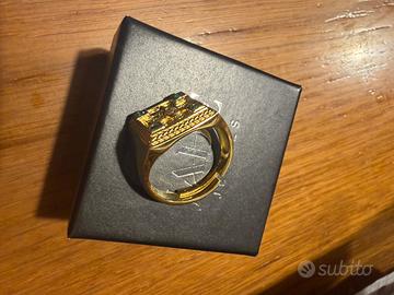 Anello Oro con Smeraldi e Diamantini