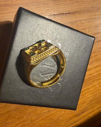 Anello Oro con Smeraldi e Diamantini