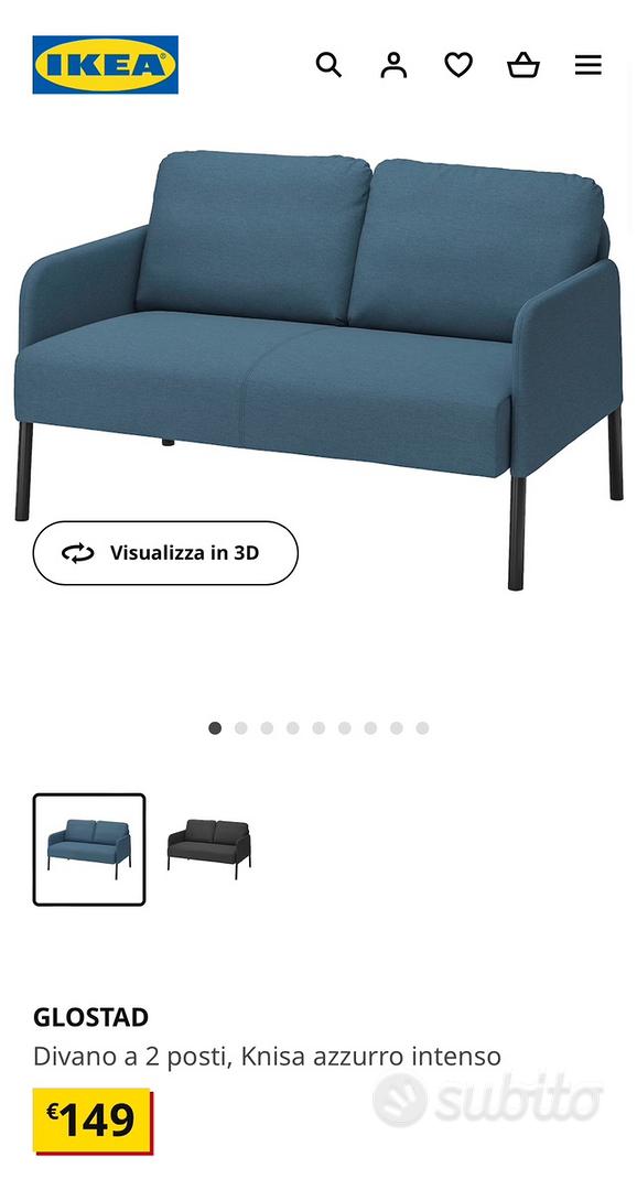 GLOSTAD divano a 2 posti, Knisa azzurro intenso - IKEA Italia