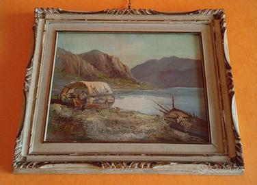 Dipinto olio antico 1900 ca impressionista firmato