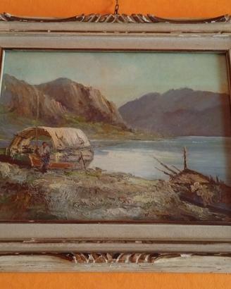 Dipinto olio antico 1900 ca impressionista firmato