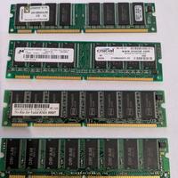 4 Moduli SDRAM 133 Kingston, Crucial e Hyundai