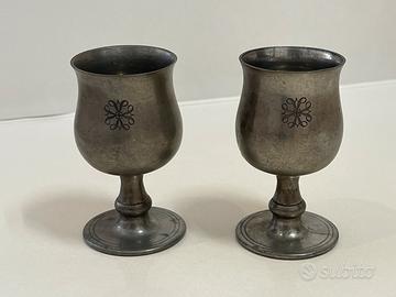 Coppia calici vintage in peltro 95%