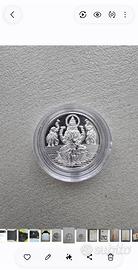 Moneta argento dea Lakshmi 