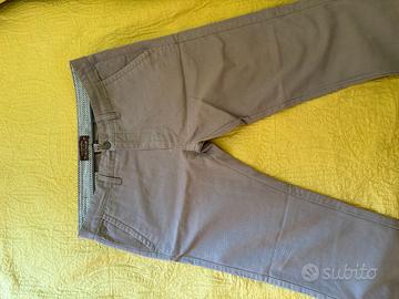 Pantaloni lunghi Chinos beige / tortora uomo coton