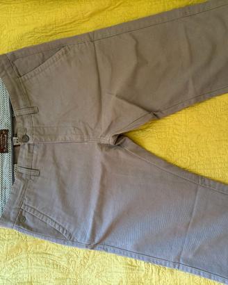 Pantaloni lunghi Chinos beige / tortora uomo coton
