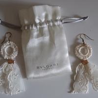 Orecchini vintage tessuto confezione Bulgari