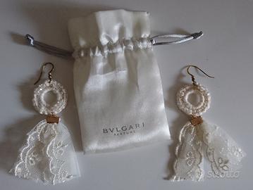 Orecchini vintage tessuto confezione Bulgari