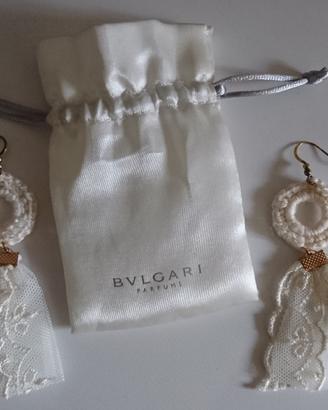 Orecchini vintage tessuto confezione Bulgari