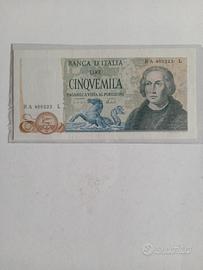 Banconota 5000 lire Colombo Secondo Tipo