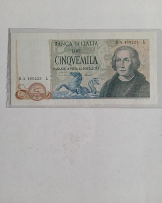 Banconota 5000 lire Colombo Secondo Tipo