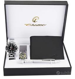 BELLOS Men's Black Watch Gift Box