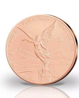moneta argento 999 1oz libertad placcata oro rosa
