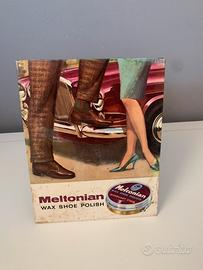 Espositore pubblicitario Meltonian vintage