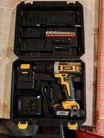 Trapano 2 batterie avvitatore percussione + vari