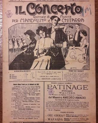 ANTICO SPARTITO MUSICALE MANDOLINO CHITARRA 1903