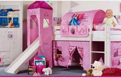 Letto  con SCIVOLO e Torre Principesse + Materasso