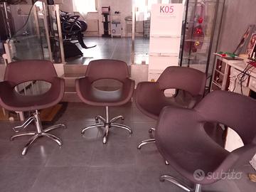 4 poltrone girevoli per salone/ ufficio/ attesa