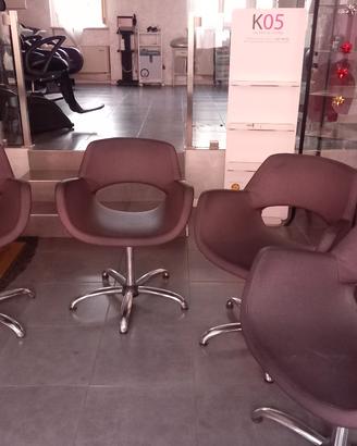 4 poltrone girevoli per salone/ ufficio/ attesa