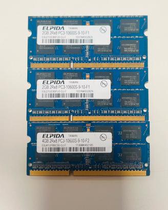 4GB+2x2GB Ram PC3-10600S