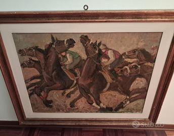 Quadro cavalli al galoppo