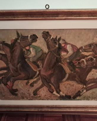 Quadro cavalli al galoppo