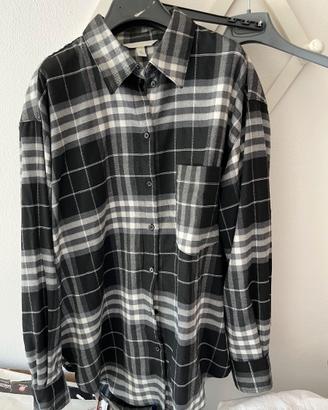 Camicia donna H&M a quadretti bianco nero taglia M