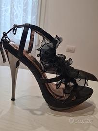 Sandalo con tacco colore nero