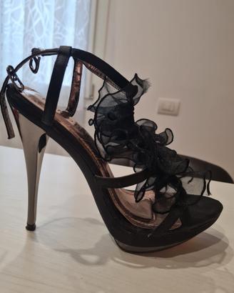 Sandalo con tacco colore nero