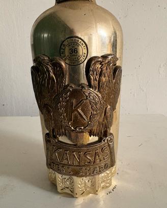 LOTTO 5 BOTTIGLIE KANSAS AMARO BRANDY WHISKY ‘70