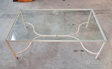 tavolino vetro e metallo 