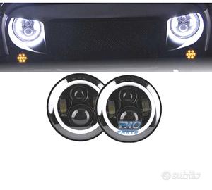 FARI PER JEEP WRANGLER 96-18 ANGEL EYES LED NERO