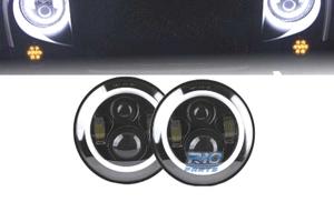 FARI PER JEEP WRANGLER 96-18 ANGEL EYES LED NERO